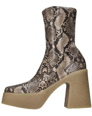 Stella McCartney Schoenen ,Veelkleurig ,Leer Skyla Reptile Enkellaarsjes - Bruin