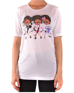 DSquared² Tops ,Wit ,Katoen T-Shirt Met Korte Mouwen