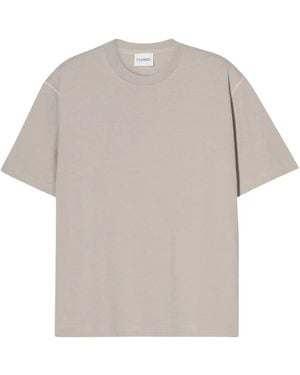 Closed Regular Fit Rundhals T-Shirt Mit Logo-Stickerei - Grau