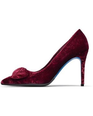 Loriblu Schoenen ,Rood ,Leer Ruby Damask Velvet Pumps With Accessory