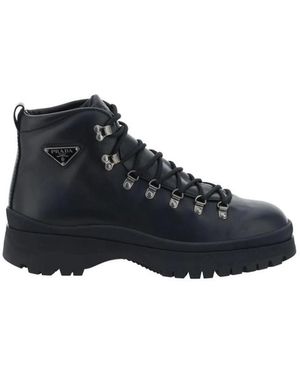 Prada Lace-Up Boots - Black