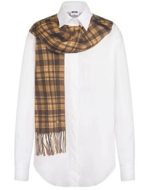 Moschino Gedrukte Katoenen Popeline Blouse - Wit