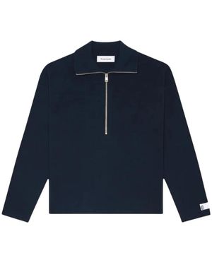 Etudes Studio Minimalistischer Half-Zip-Pullover - Blau