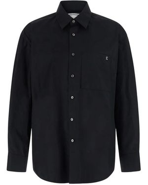 WOOYOUNGMI Overhemden ,Zwart ,Katoen Back Logo Shirt - Blauw