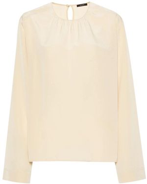 JOSEPH Braidwood Blouse With Keyhole Detail - Natural