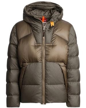 Parajumpers Jassen ,Bruin ,Nylon Notigi Hooded Down Jacket - Groen