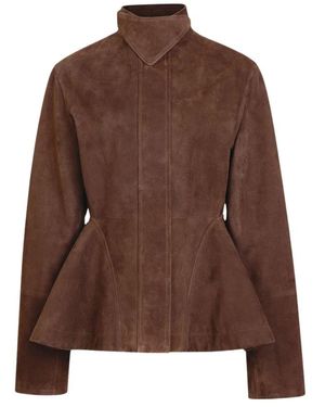 Alaïa Leather Jackets - Marrón