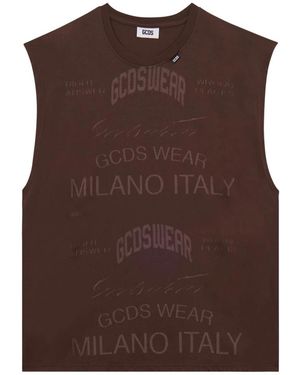 Gcds Sleeveless Tops - Brown