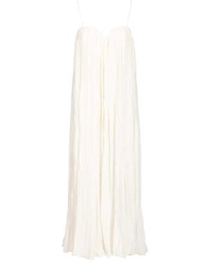 ROTATE BIRGER CHRISTENSEN Pleated Midi Strap Dress - Weiß