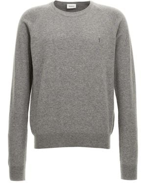 Saint Laurent Round-Neck Knitwear - Gray