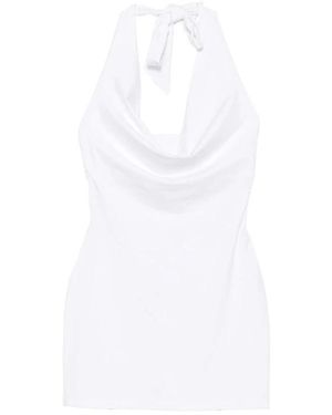 Frankie's Bikinis Jurk Met Off-Shoulder Halslijn En Strik Aan De Achterkant - Wit