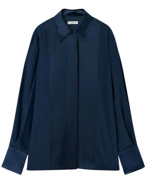 JOSEPH Overhemden ,Blauw ,Satijn Childs Zijden Satijnen Blouse