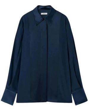 JOSEPH Overhemden ,Blauw ,Satijn Childs Zijden Satijnen Blouse