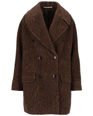 Tagliatore Jassen ,Bruin ,Wol Lillian Double-Breasted Coat