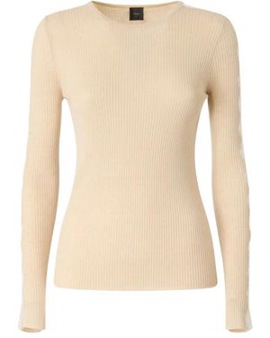 Pinko Round-Neck Knitwear - Natural