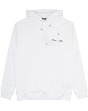 Balmain Hoodies & Sweatvesten ,Wit ,Katoen Signature Hoodie