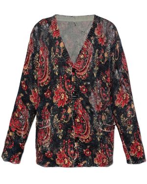 R13 Truien & Vesten ,Veelkleurig ,Katoen Vintage-Effect Cardigan - Blauw