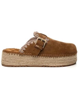 Mou Brandy Jute Clog Sandalen - Braun