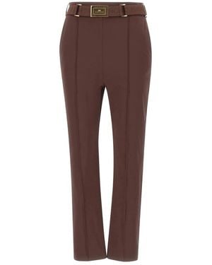 Elisabetta Franchi Slim-Fit Trousers - Brown