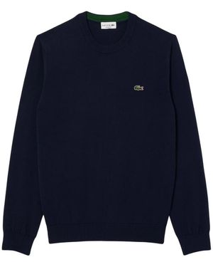 Lacoste Truien & Vesten ,Blauw ,Katoen Blauwe Trui Met Lange Mouwen