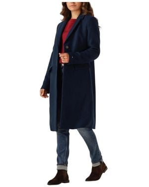 Tommy Hilfiger Klassischer Wollmantel Für Frauen - Blau
