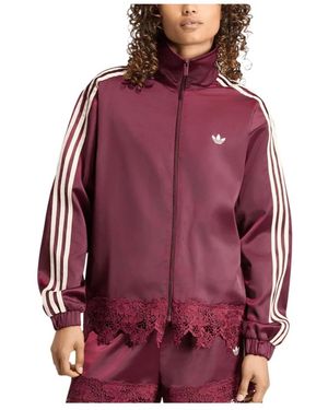 adidas Satin Lace Firebird Track Top Loose - Rood