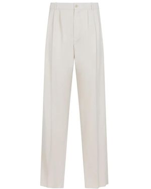 Saint Laurent Wool Trousers - White