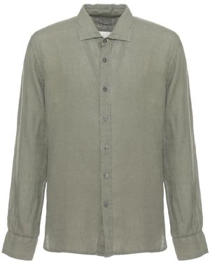 120% Lino Overhemden ,Groen ,Linnen Linnen Shirt