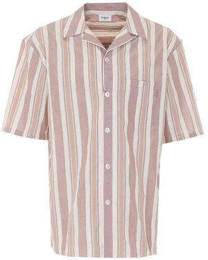 Saint Laurent Gestreepte Katoenen Shirt - Roze