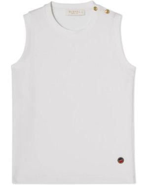 BUSNEL Sleeveless Tops - White