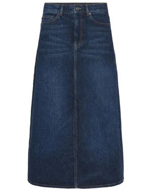 Inwear Donkere Wassing Denim Rok A-Lijn - Blauw
