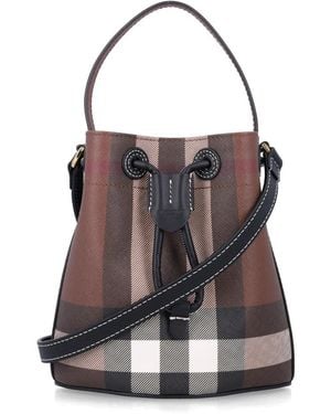 Burberry Mini Beuteltasche Mit Kordelzug - Braun