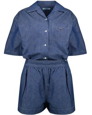 Prada Chambray Jumpsuit - Blauw