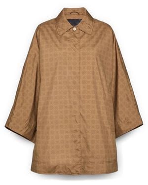 Elena Miro Monogram Nylon Caban - Naturel