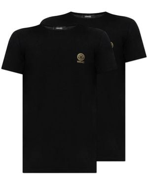 Versace Tops ,Zwart ,Katoen Katoenen T-Shirt Two-Pack