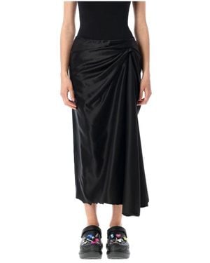 Balenciaga Draped Midi Skirt - Black