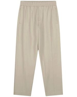 OLAF HUSSEIN Straight Trousers - Natural