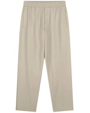 OLAF HUSSEIN Straight Trousers - Natural