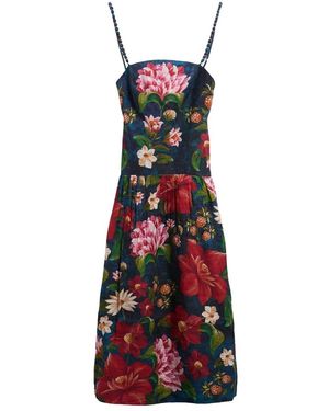 Barbour Kleedjes ,Veelkleurig ,Katoen Wild Flower Midi Jurk - Rood