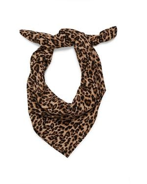 Saint Tropez Accessoires ,Veelkleurig ,Zwart Leo Print Sjaal - Bruin
