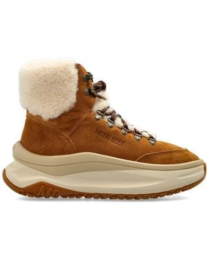 Moon Boot Schoenen ,Bruin ,Leer Mb Moon 247 City Shearling Mid