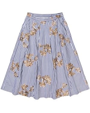 Munthe Rokken ,Veelkleurig ,Midi Rokken - Blauw
