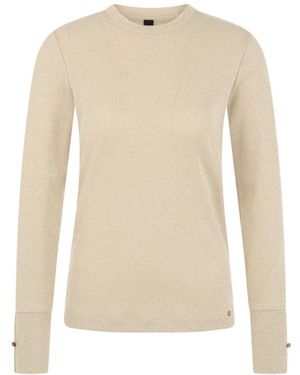 Marc Cain Figurbetontes Lurex-Langarmshirt - Natur