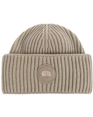 Canada Goose Wool Beanie Met Logopatch - Bruin