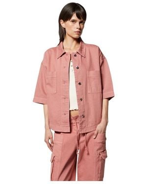 Silvian Heach Oversized-Cargo-Jacke Mit Kurzen Ärmeln - Pink