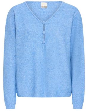 Ichi V-Neck Knitwear - Azul