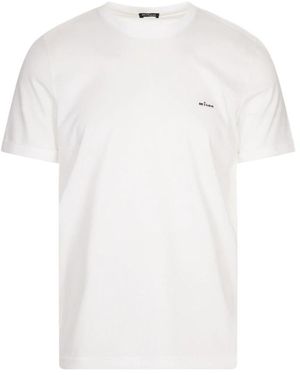 Kiton Geborduurd Logo Wit T-Shirt En Polos