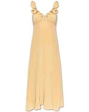 Chloé Seidenkleid Mit Rüschen - Mettallic