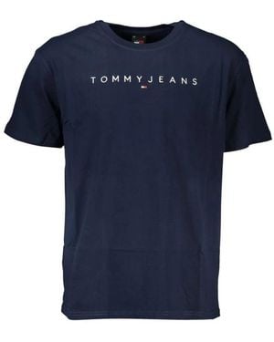 Tommy Hilfiger Blaues Baumwoll-Crew-Neck-T-Shirt Mit Logo