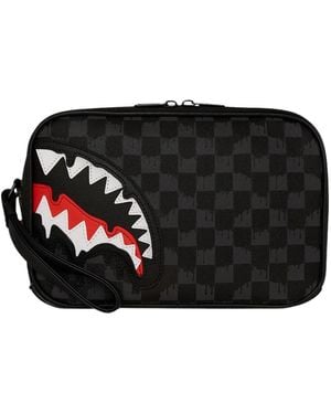 Sprayground Veganleder Beauty Case Pochette Shark - Schwarz
